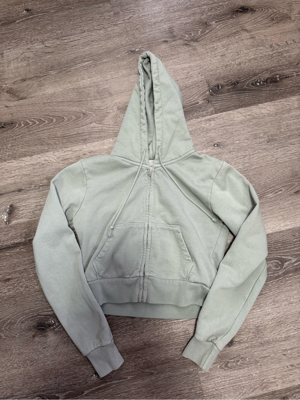 Cropped John galt sage green zip up